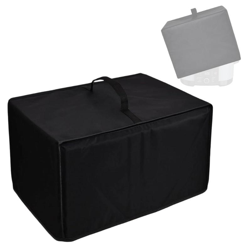 Kitchen Slow Cooker Cover Black Cloth 19.3 x 15 x 9.8 Inch Dust Cover for Countertop Storage, Cabinet Order, Counter Use, and Shelf Care