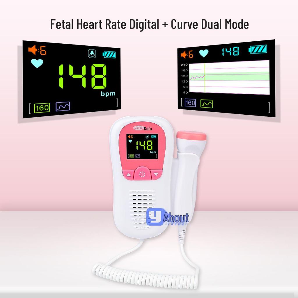 Kefu FD-270C Fetal Doppler Monitor for Home Use: Listen to Fetal Heartbeat and Track Movement