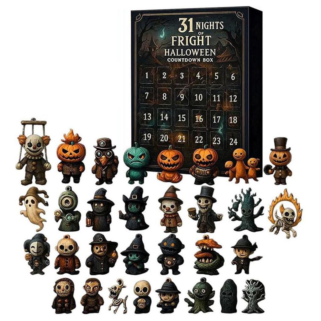 7/15/31 Nächte des Grauens Halloween Countdown Box mit Figuren Horror Actionfiguren Mini Dekorationen Überraschungs Weihnachtsgeschenke