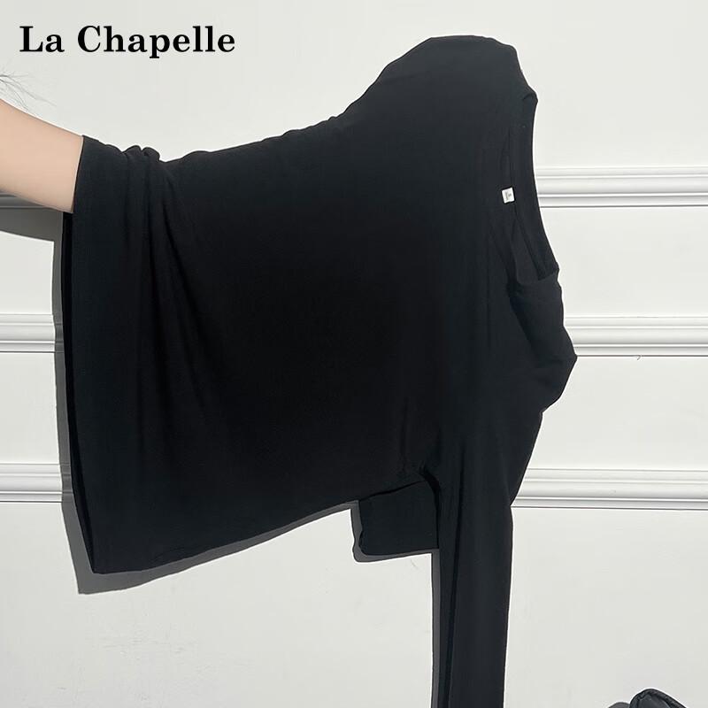 La Chapelle Women s Ribbed Round Neck Long Sleeve Top S