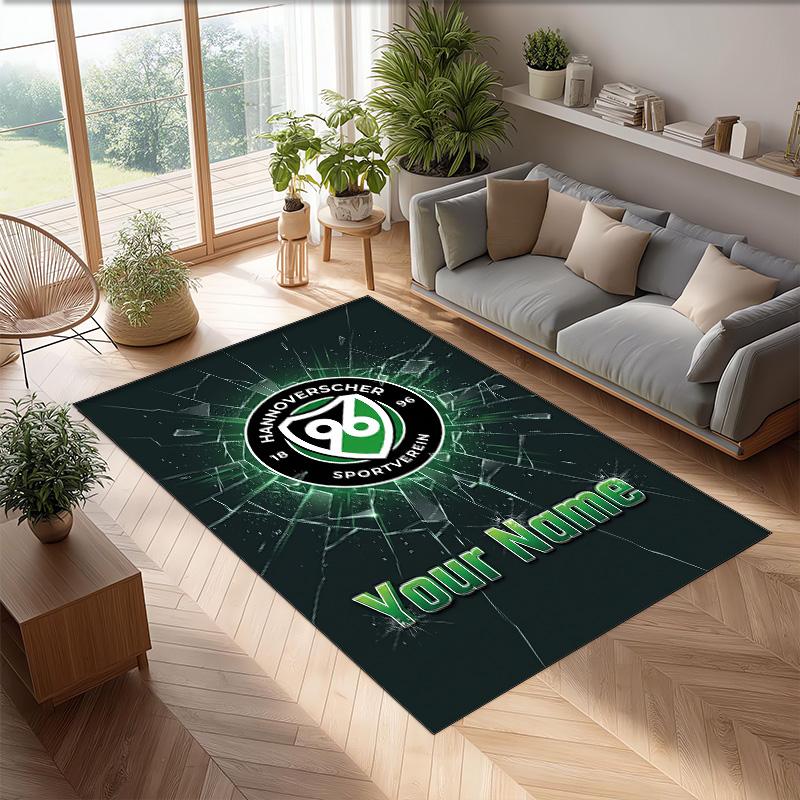 Hannover 96 Printed Crystal Velvet Rug Non‑Slip Crystal Velvet Carpet For Sofa Bedroom Indoor Home Decoration