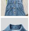 High-End Blue Retro Denim Summer Dress for Women 2026: Slimming Waist-Cinched, Temperament Fashion, Long Commute Style