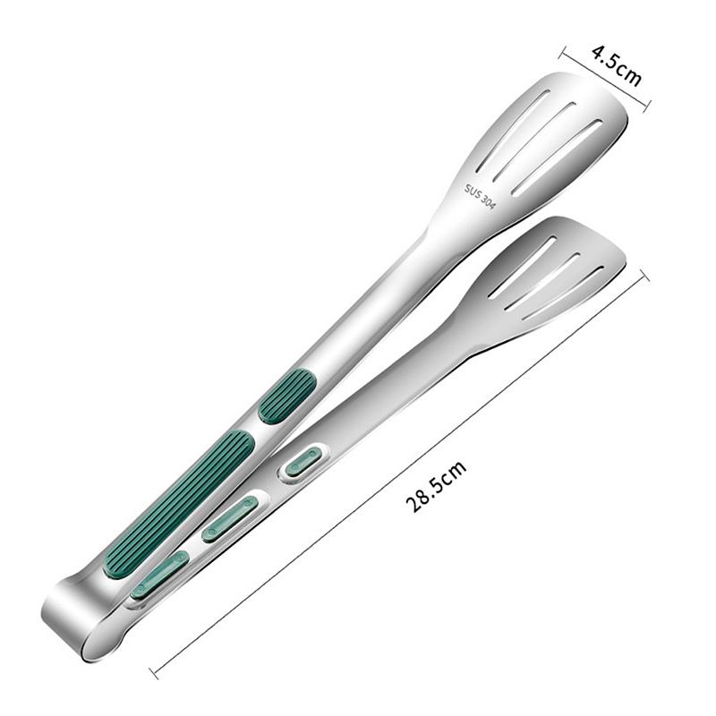 

Нескользящие щипцы из нержавеющей стали для еды, мяса, салата, хлеба, зажим для сервировки, инструмент для приготовления пищи 4.5*28.5cm серебряный