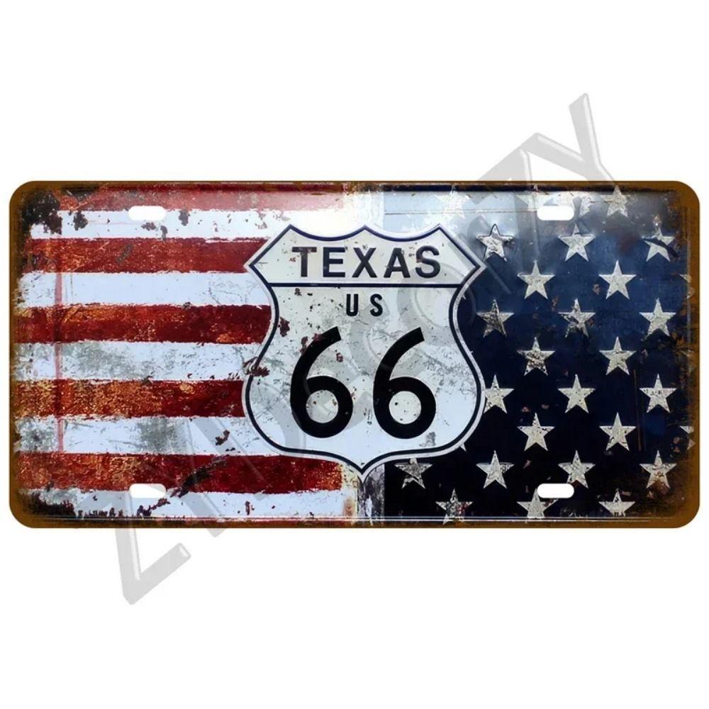 Vintage Route 66 Cars Metal Tin Sign Bar Club Tire Shop Decor
