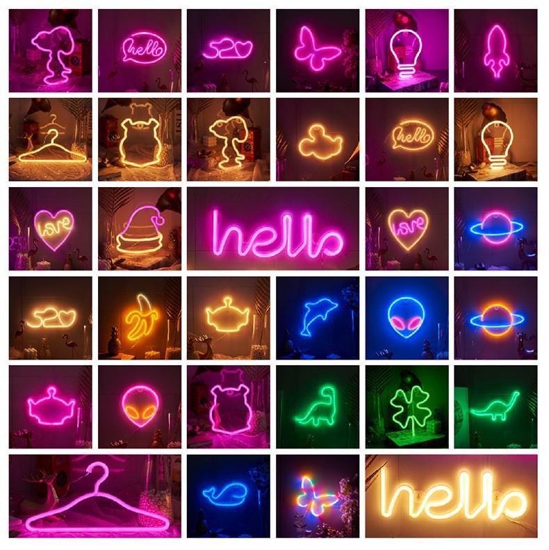 LED Neon Butterfly & Planet Wall Light - Decorative E-sports, Bar, and Photo Prop Night Light