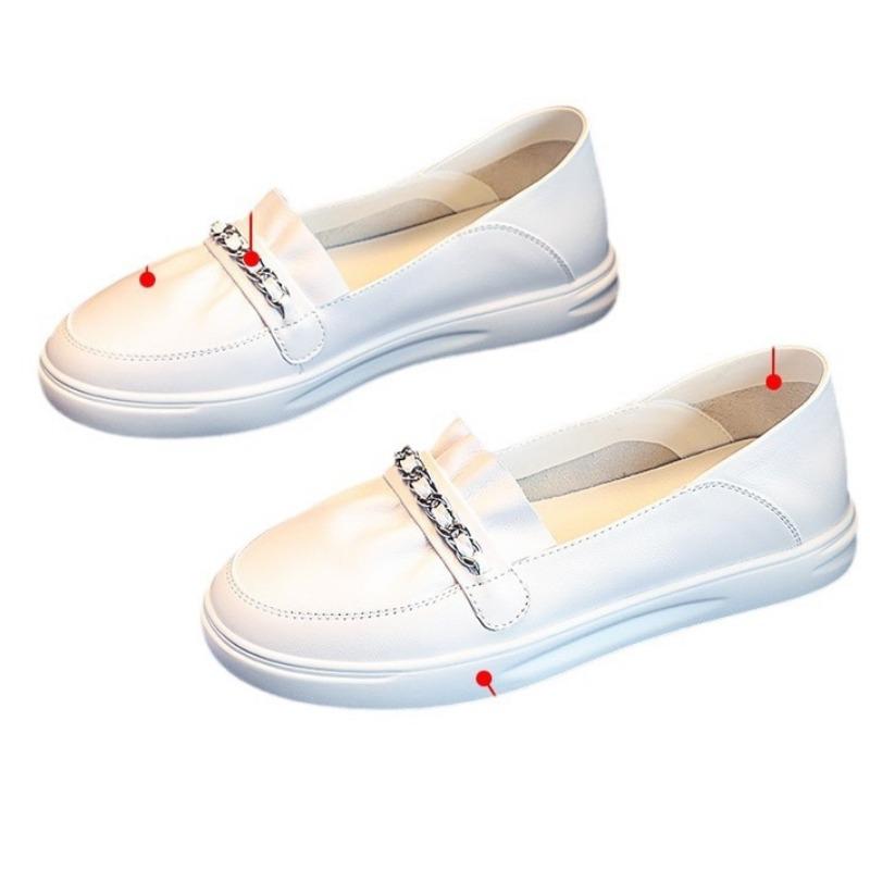 Fashion Classic Beige Loafers Women Breathable Leather Shoes Casual Shoes Women Slip-on Peas Shoes for Women Footwear Mocasines Hombre