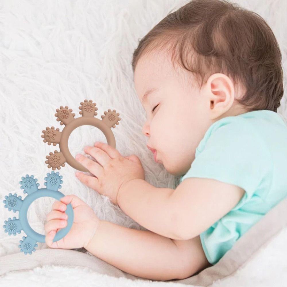 Food Grade Silicone Baby Teething Toys BPA Free Infant Chew Toys Silicone Teething Ring  Newborn