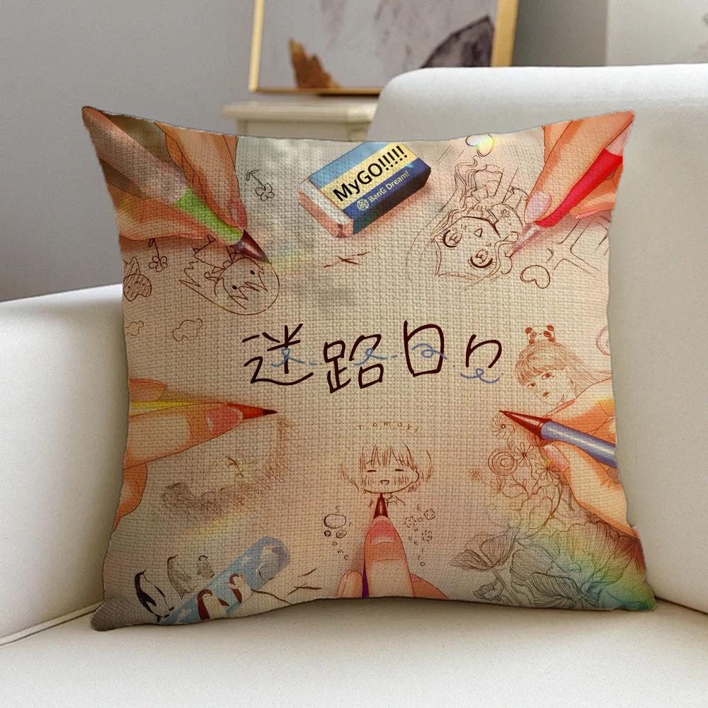 B-Bang Dream! It'S M-Mygo Cushion Cover Natural Linen Pillowcase Set, All-In-One Decor For Sofa, Bedroom & Chair