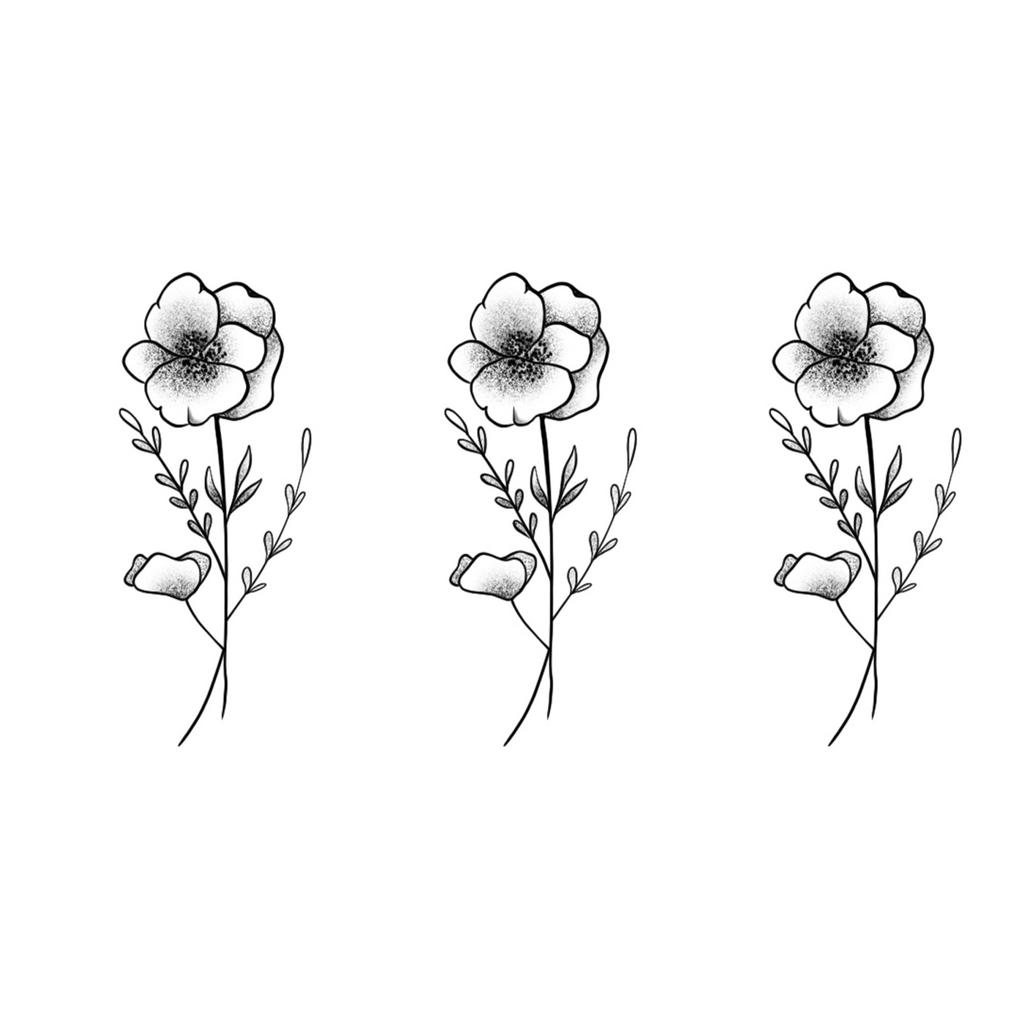 High-End Small Fresh Color Beautiful English Flower Hand Collarbone Simulation Flower Tattoo Sticker