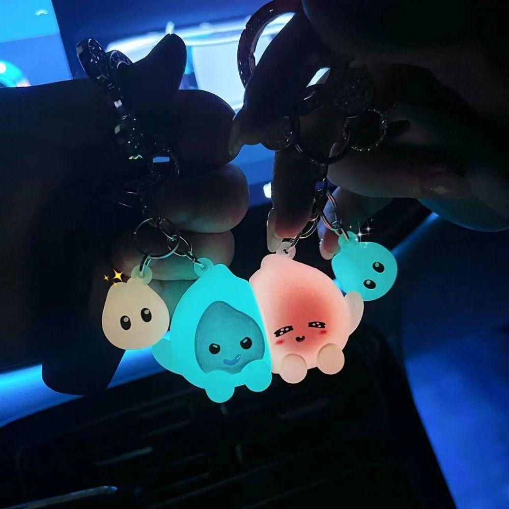 Animal Glow-in-the-dark Keychain Cute Couple Keyring Kawaii Magnetic Suction Keychain  Toys