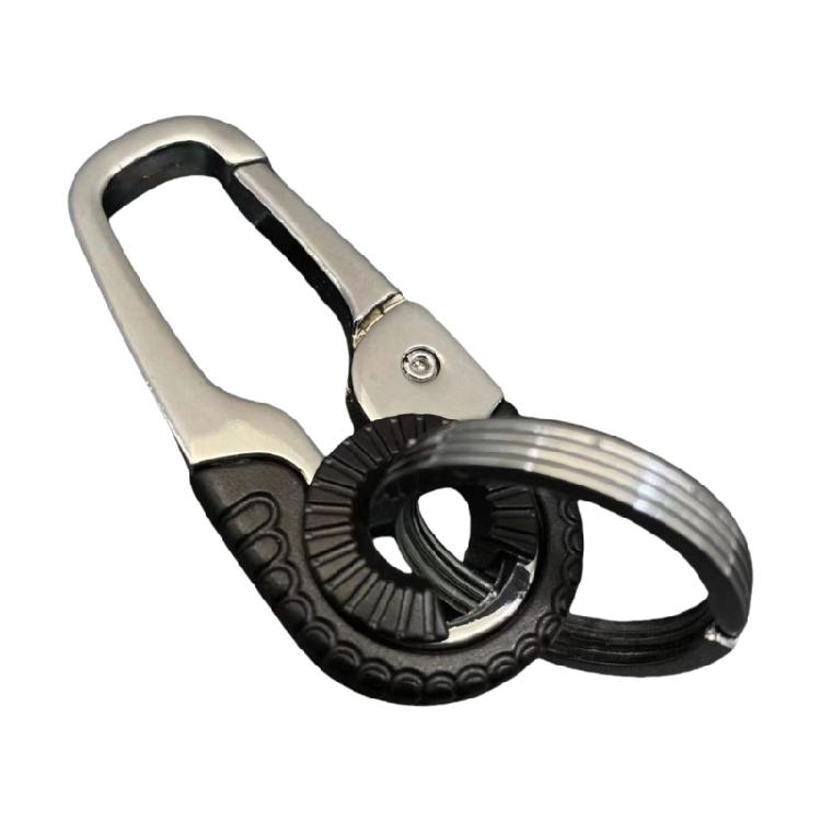 Men Keychain Hook Double Rings Carabiner Keychain Accessory Keyring Part Perfect for Outdoor Climbing and Fishing