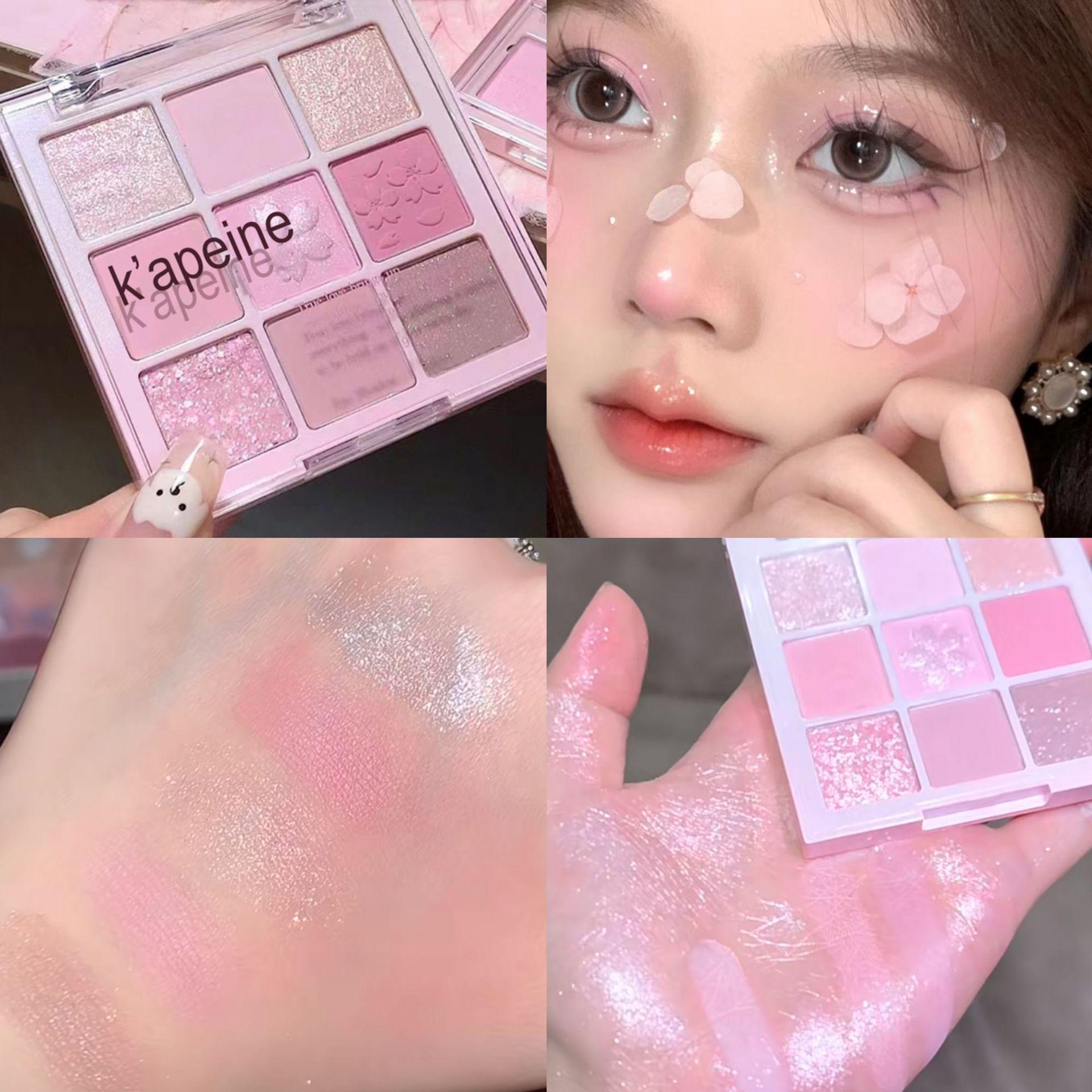 

Kappel Sakura Nine-Color Eyeshadow Palette - Shimmering Peach & Earth Tones