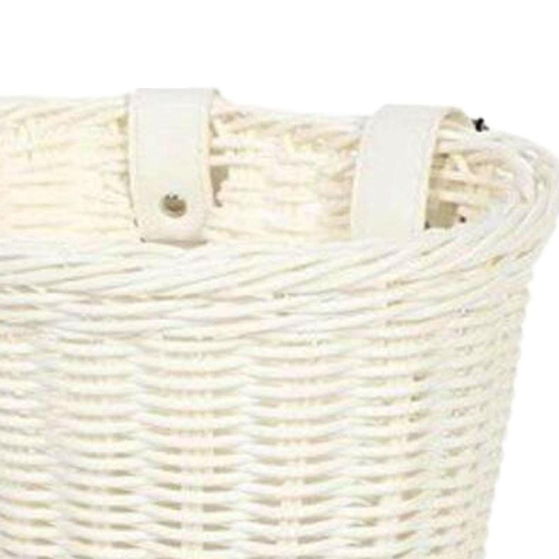 Cestino per bicicletta in rattan intrecciato, cestino anteriore per manubrio, cestino per bicicletta impermeabile rimovibile, borsa portabici per bambini