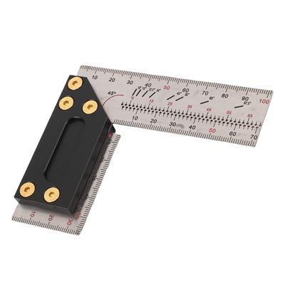 Woodworking Stainless Steel Positioning Ruler with 90-Degree Square Design and Clear Markings for Reliable Measurement