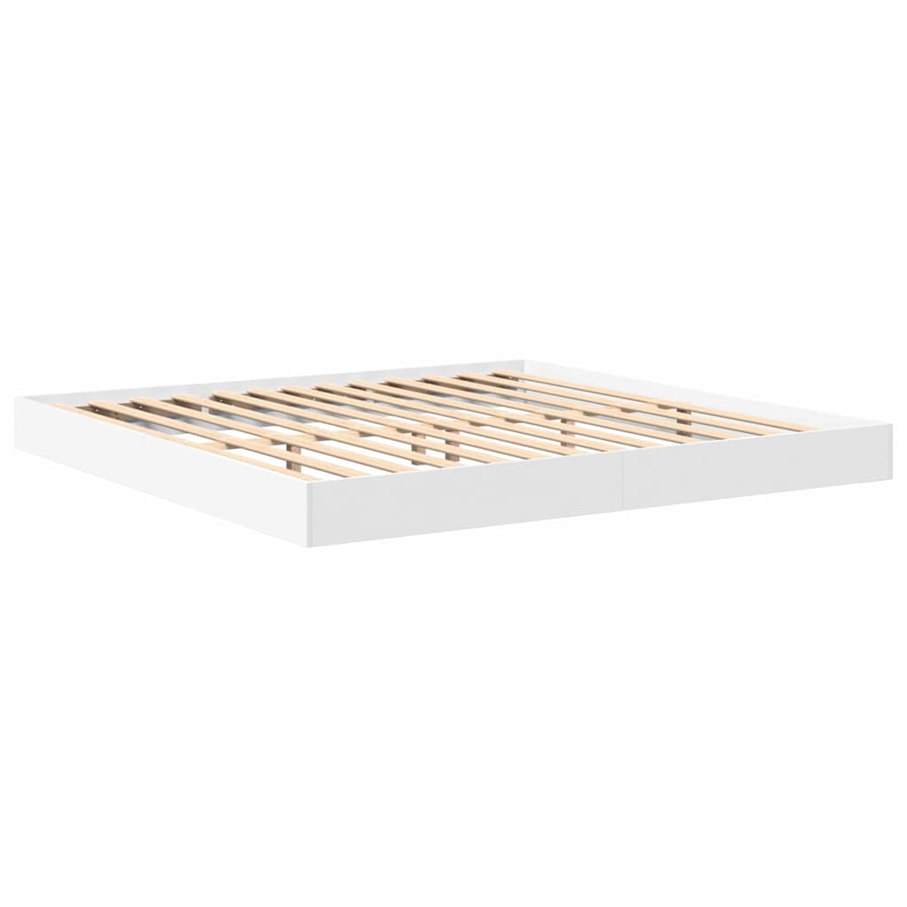 Bookshelf Bed with Headboard White 180 x 200 cm Engineered Wood
