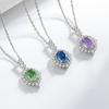 2026 Color Treasure High Carbon Diamond Ice Flower Cut Pigeon Egg Necklace Plated Real Gold Egg Shaped Pendant