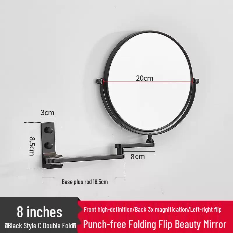 Specchio per Trucco Telescopico da Parete Rotante a 360°