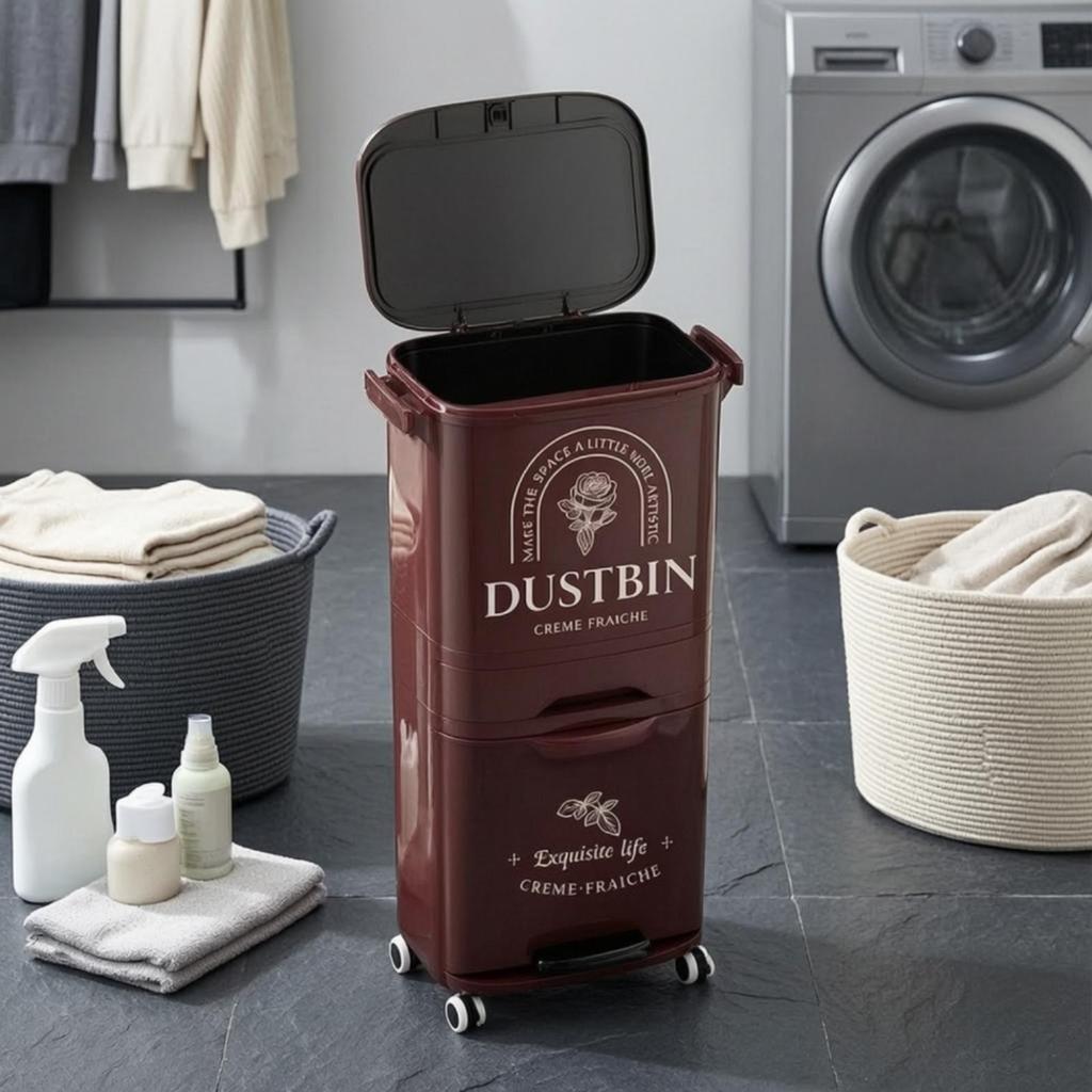 Trash Can with Drawer Slim Recycling Bin Drawers Stainless Steel