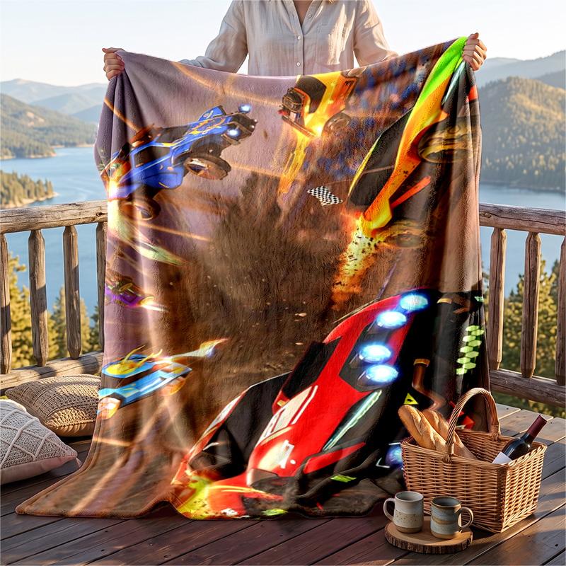 Coperta in Flanella Calda con Motivo Rocket League, Coperta Leggera Confortevole per Letto Divano