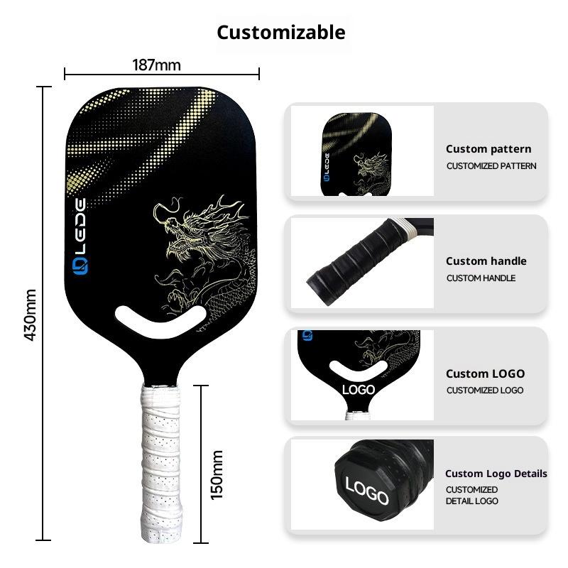 MMF Model 2024-1 Heat Pressed Seamless T700 Carbon Fiber Professional Grade 16mm Thick 230g Pickleball Racket for Competition