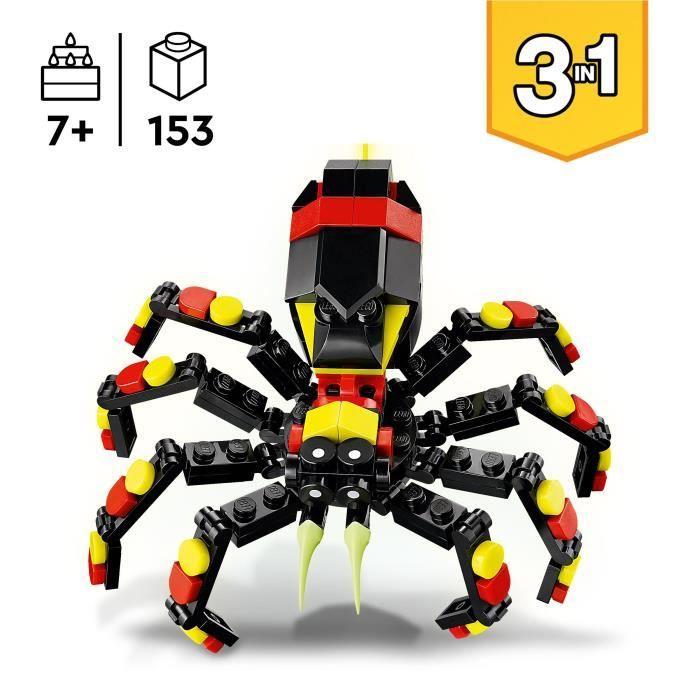 Lego creator 31159 3-en-1 animaux sauvages : l’araignée surprenante - jouet dès 7 ans