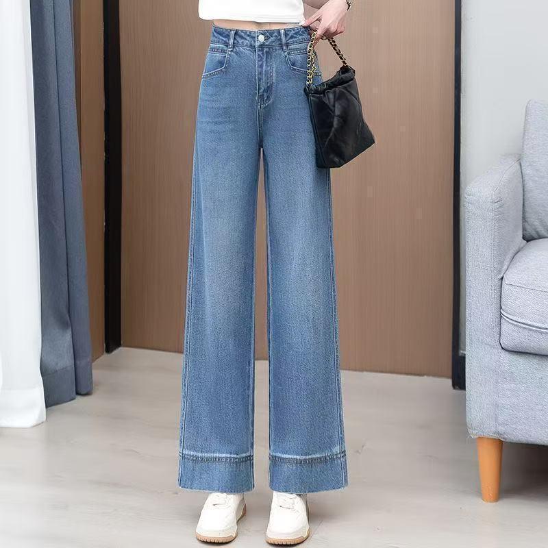 

Женские джинсы широкие прямые летние свободного кроя с высокой посадкой, стройнящие 2XL