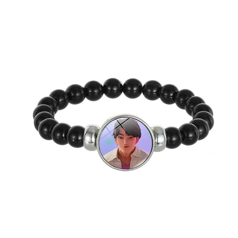 Demon Hunters Saja Boy Beaded Bracelet, Lumi Zoe Mira Black Bead Jewelry