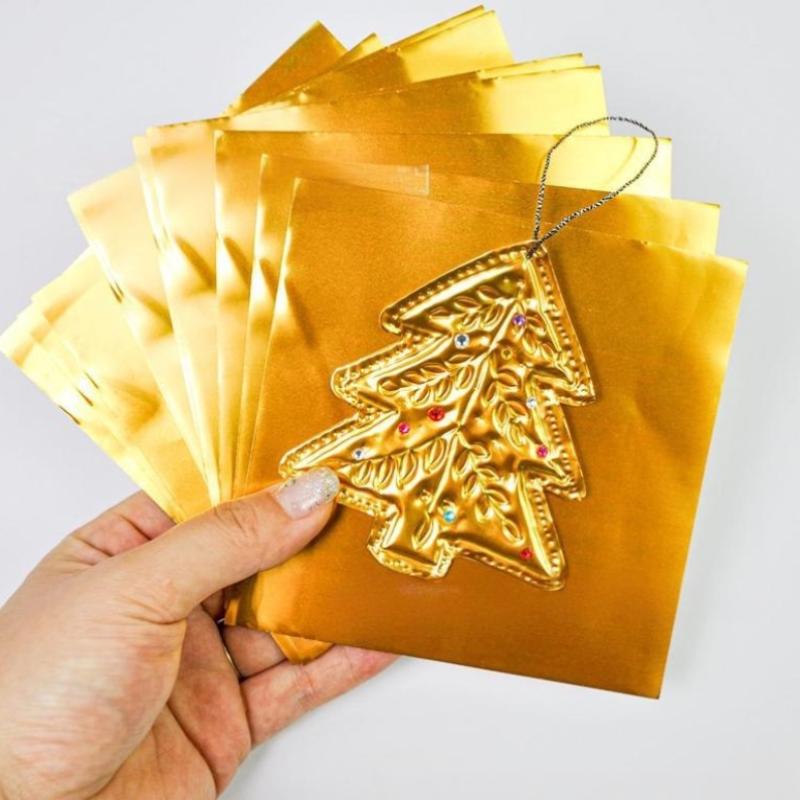 70 mm tjock Guld Folie Konst Relief DIY Jul Guld Silver Dekorativt Hänge Kombination Tenn Folie Papper Hantverk Syverktyg Set