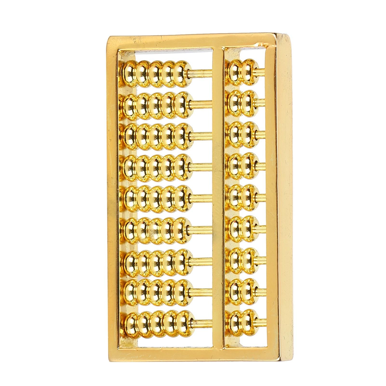 

Mini Brass Abacus 9 Gears Chinese Math Calculating Tool for Kids Adult Collection 1.5in