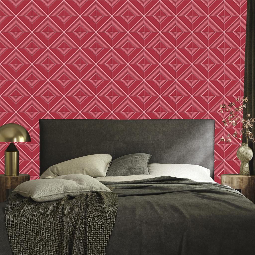 Geometric rhombus wallpaper red, red background 50x1000