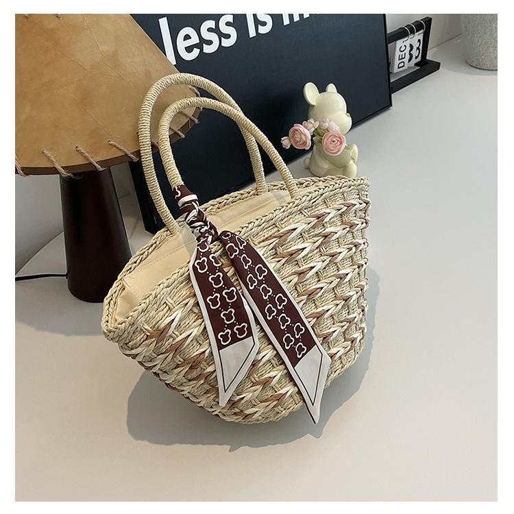 Nieuwe Mode Stro Handtas Geweven Tas Shopping Veelzijdige Stro Handtas Stro Handtas