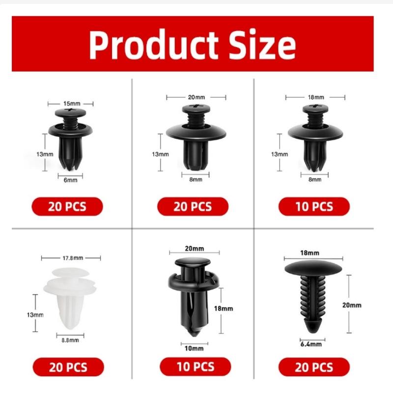 GM Rivet OPP Bag Or Box 6 Kinds of Auto Parts Quick Fastening Plastic Buckle 100 Pieces Mixed