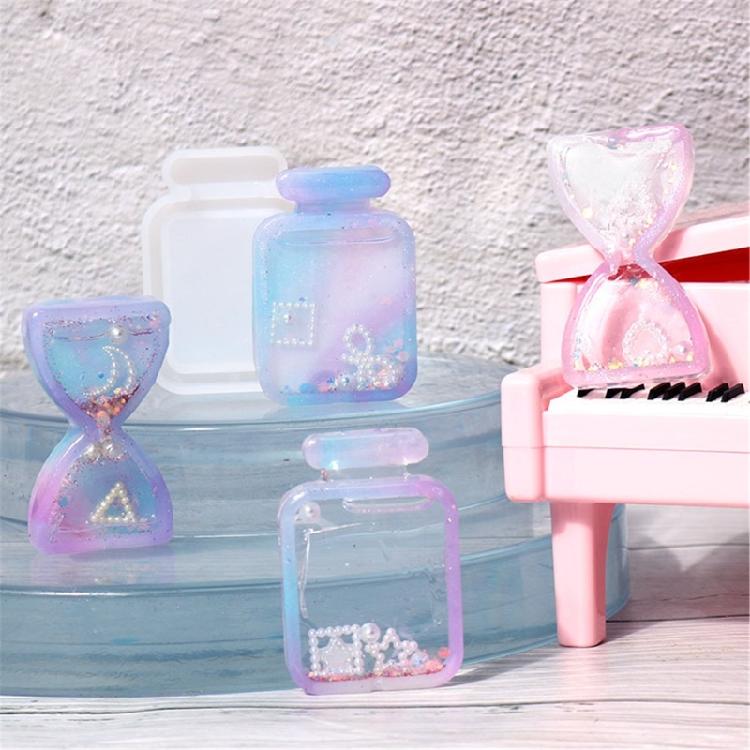 Easy To Use Silicone Sand Timer/Drift Bottle Mold For Handmade Keyring And Charm Creative Jewelry Making Tool