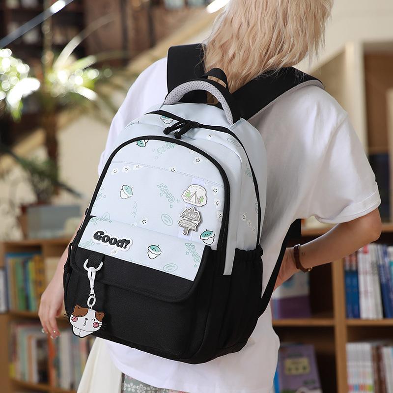 School bag for girls, new models for primary school students to reduce the burden, junior high school school bag, large-capacity backpack