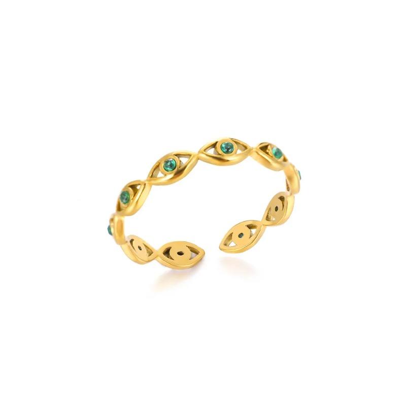 Simple Design Trendy Personality Devil s Eye Blue Eye Open Ring Gold Plated Index Finger Ring adjustable