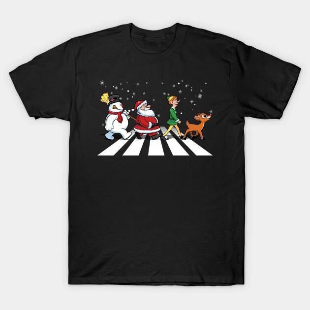 Santa abbey road Christmas Movies Fan Art Movie Film Funny T Shirt M