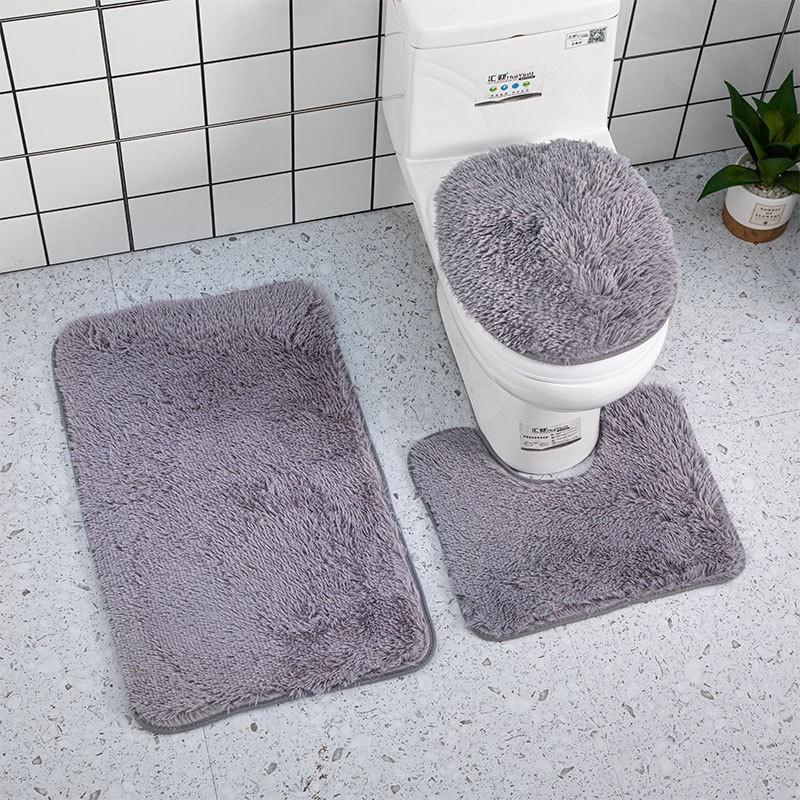 3pcs Bathroom Mat Set for Bathroom Silk Tie-Dye Toilet Soft Non Slip Rug Shower Carpets Toilet Lid Cover Floor Mats for Hallway