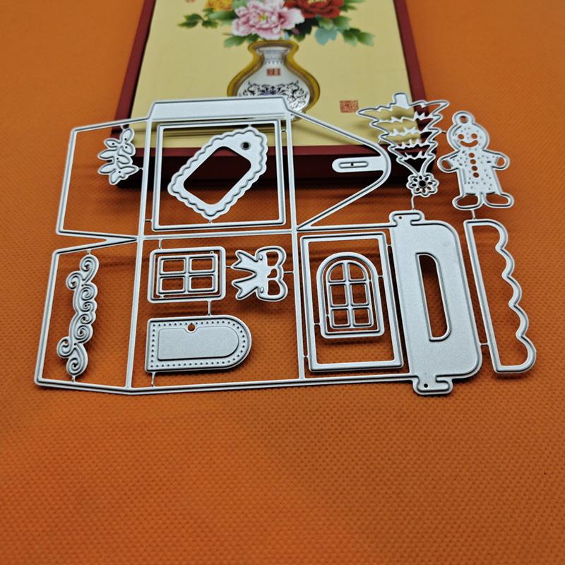 Christmas Gift Box Metal Stencil Embossing Cutting Dies for Diy Scrapbooking Paper Card Embossing Craft Decor