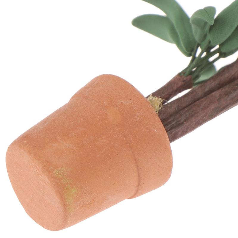 1/12 Păpușă Miniatură Ghiveci Plantă cu Frunze Verzi Decor Grădină Jucărie