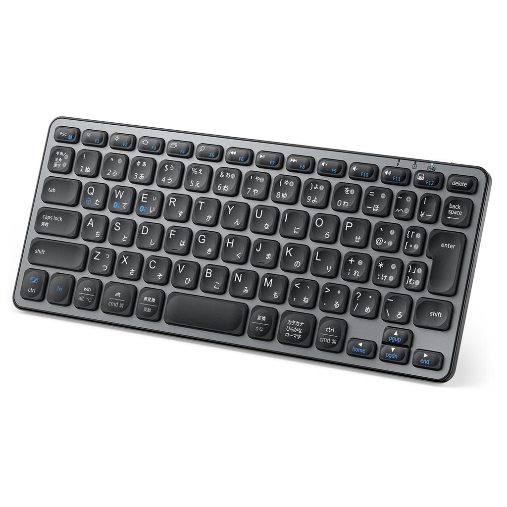 iClever Wireless Keyboard, Bluetooth & 2.4G, Rechargeable Type-C, Quiet, Compact, Slim, JIS Standard, Japanese Layout, Lightweight, Pantograph Style,