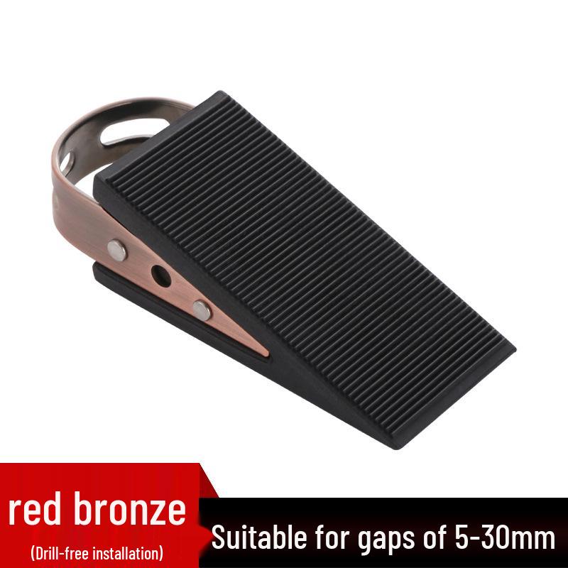 Windproof Stainless Steel Door Stopper: No-Drill Rubber Safety Blocker for Sliding Glass Doors, Anti-Collision Limiter.
