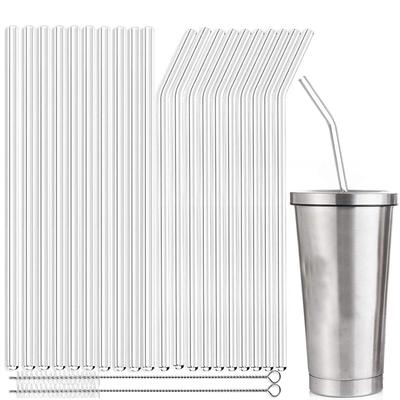8x250mm Lange Glas Trinkhalme Packung mit 20 Wiederverwendbaren Klaren Halmen für Bar Party Smoothies Milchshakes Smoothie Cocktailhalme