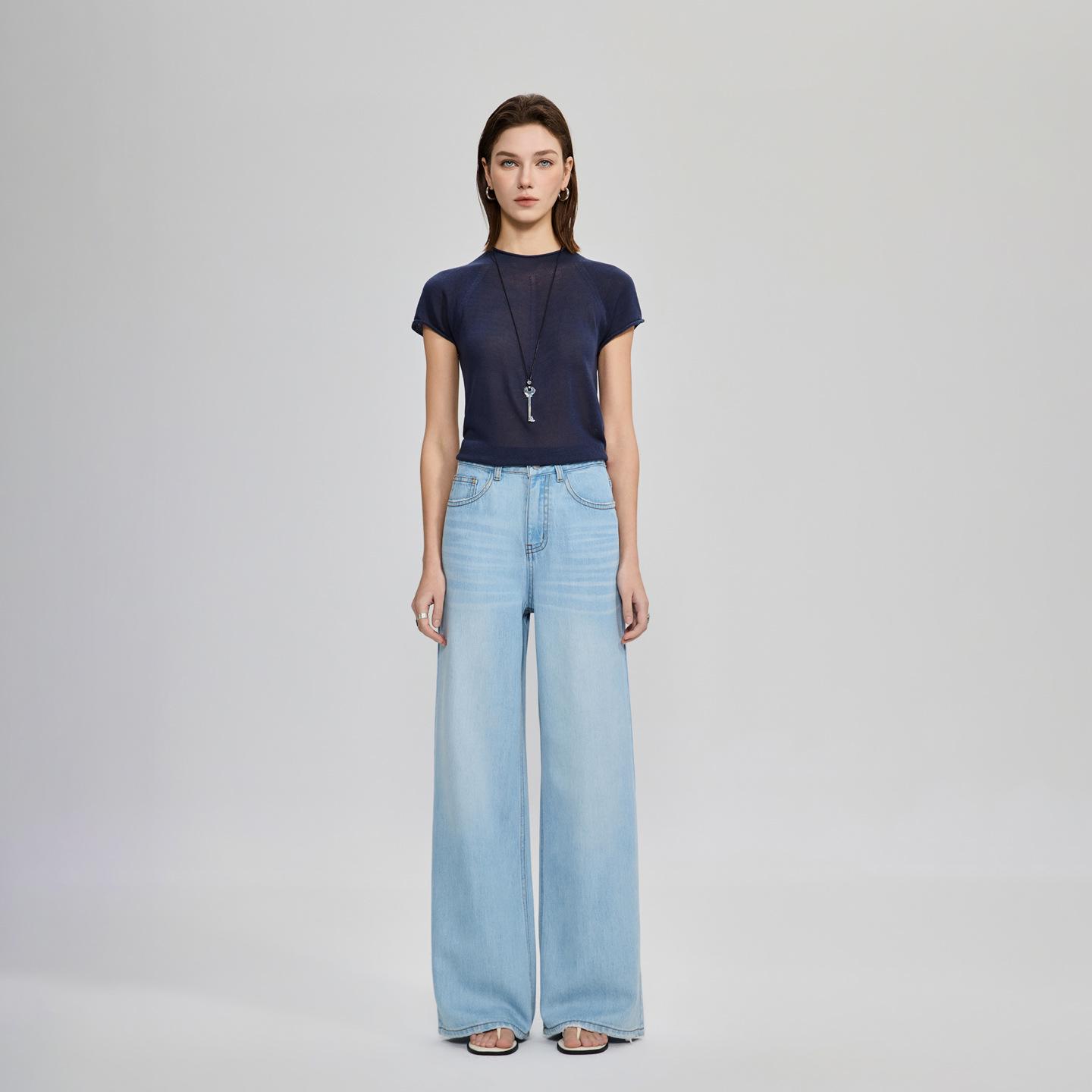 Shi Lin Women s High Waist Tencel Lyocell Wide Leg Jeans - Spring/Summer 2026 Collection 25 светло-синий