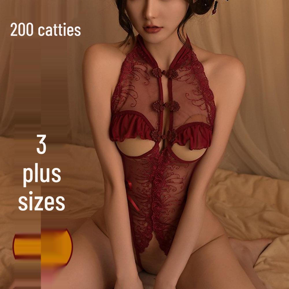 Plus Size Lace Role-Play Lingerie Bodysuit