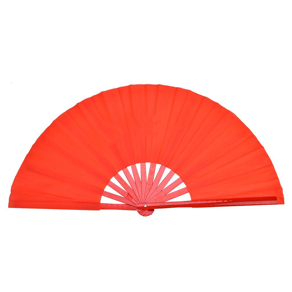 Tai Chi Martial Arts Kung Fu Bamboo Silk Dance Pratice Training Performance Fan (Red Rib)