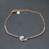 New Personalized Rose Gold Circular Crescent Diamond Inlaid Baita Bracelet