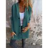 Fashion Autumn Winter Long Sleeve Women Hooded Jackets Solid Color Casual Single-breasted Loose Office Coats Plus Size Elegant Simple Long Shirts