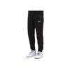 Li Ning Badminton Series Solid Color Logo Print Cuffed Fleece Casual Pants Men Bottoms Black AKLS985-2