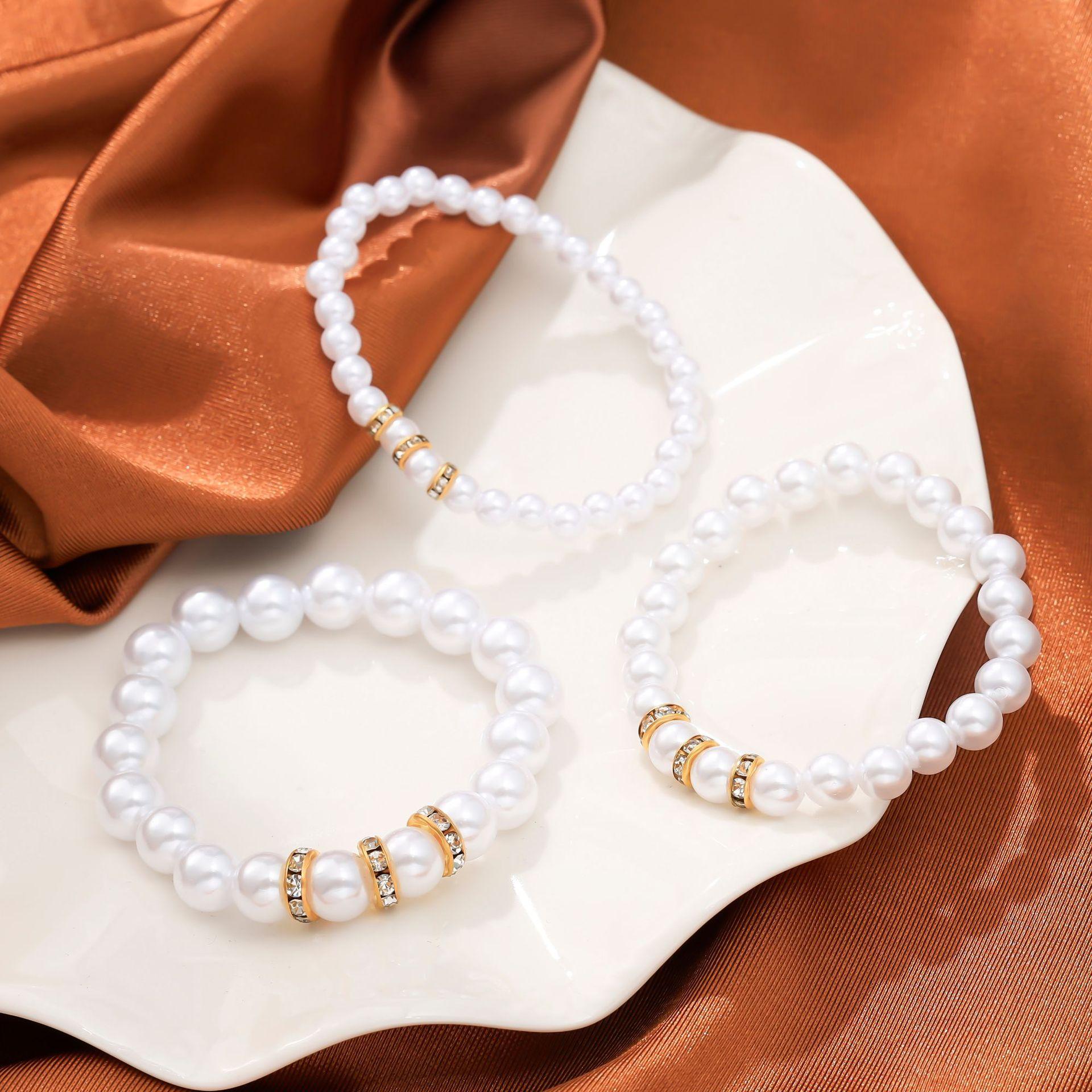 

Горячая Распродажа Модный Универсальный Браслет из Имитации Жемчуга с Бусинами Комбинационный Набор Женский Универсальный Браслет