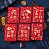 6Pcs Cute Lucky Red Pocket Cartooon New Year Red Packet Red Envelope Bag  Spring Festival